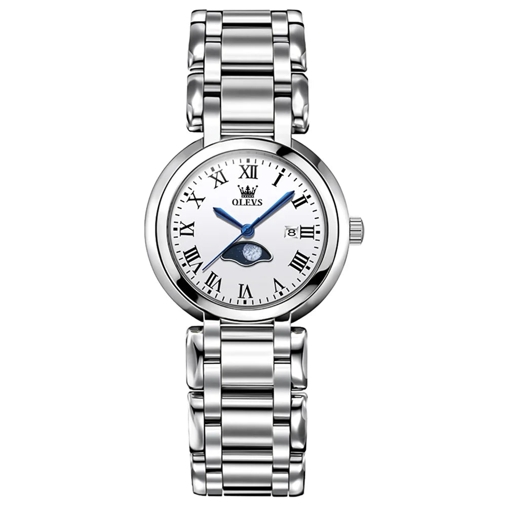 OLEVS Elegant Fashion Purple Rhinestone Dial Quartz Watch for Women