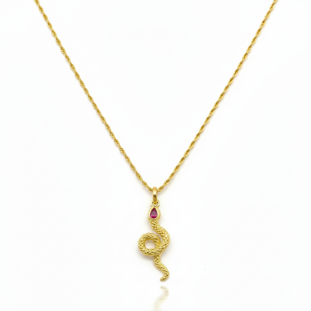 18K Real Gold Dragon Necklace