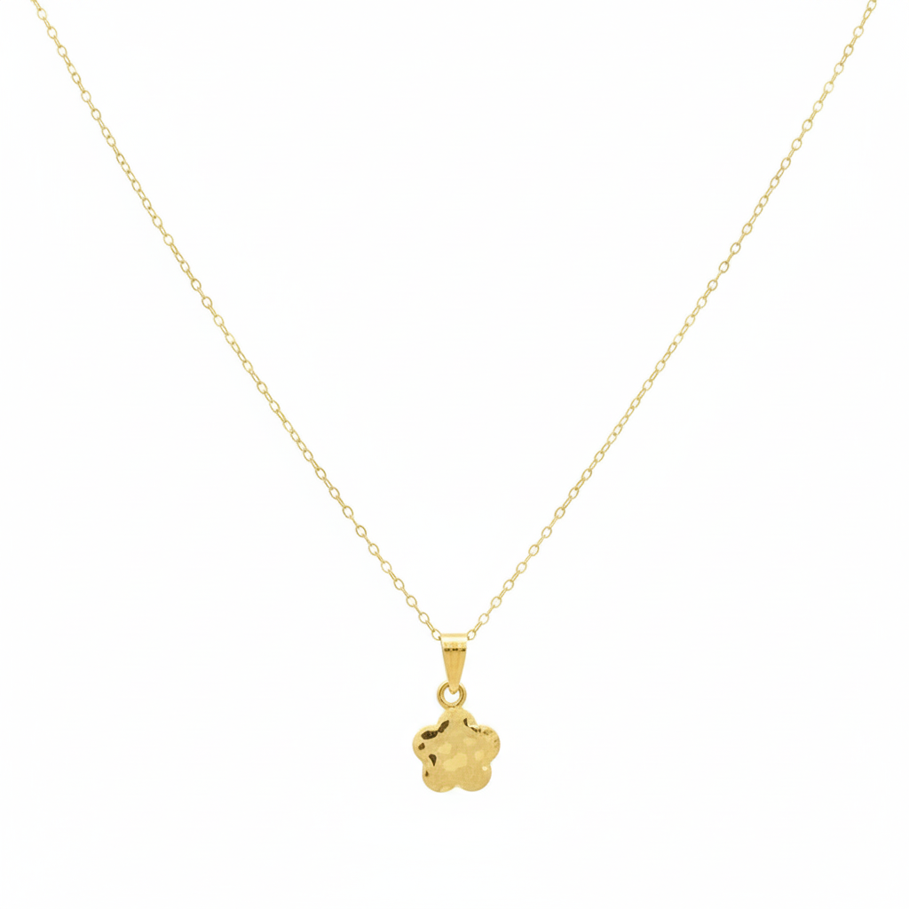 18K Real Gold Flower Necklace V1.0