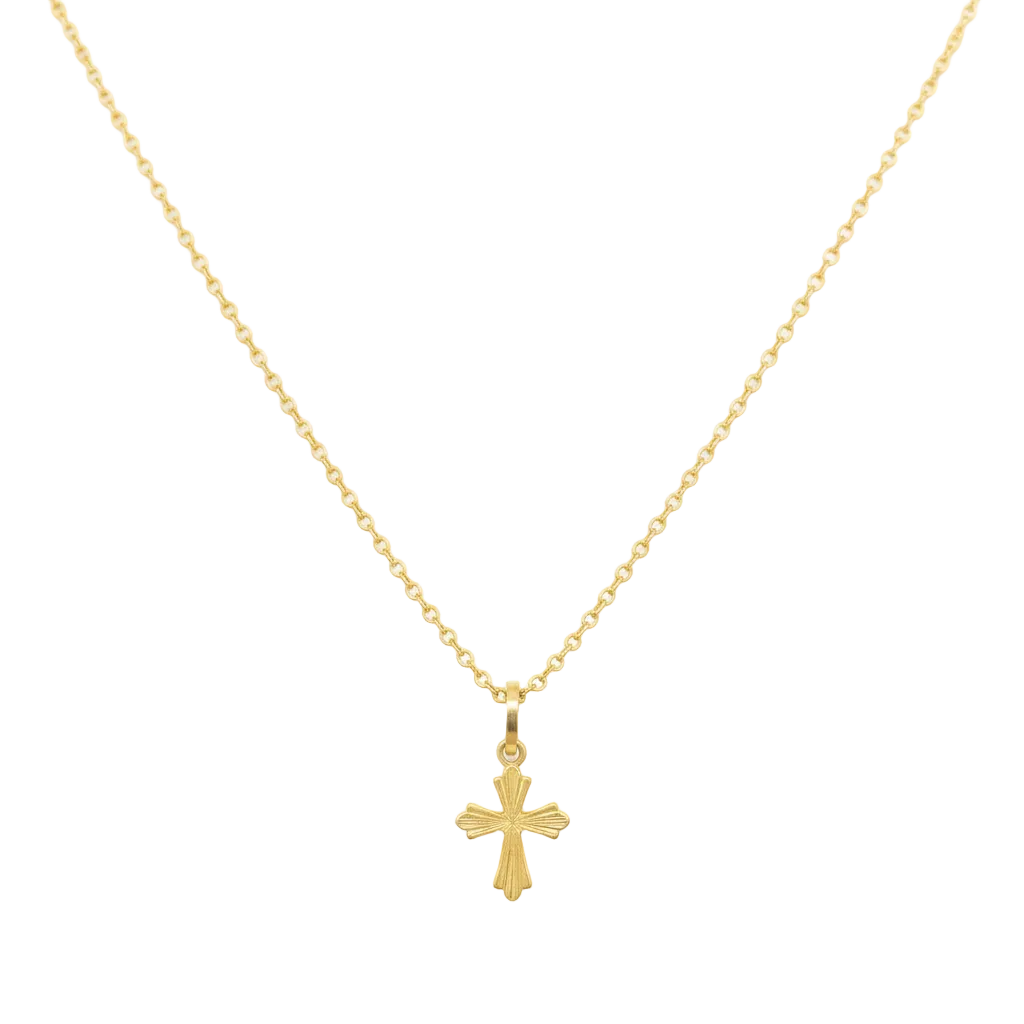 18K Gold Cross Necklace