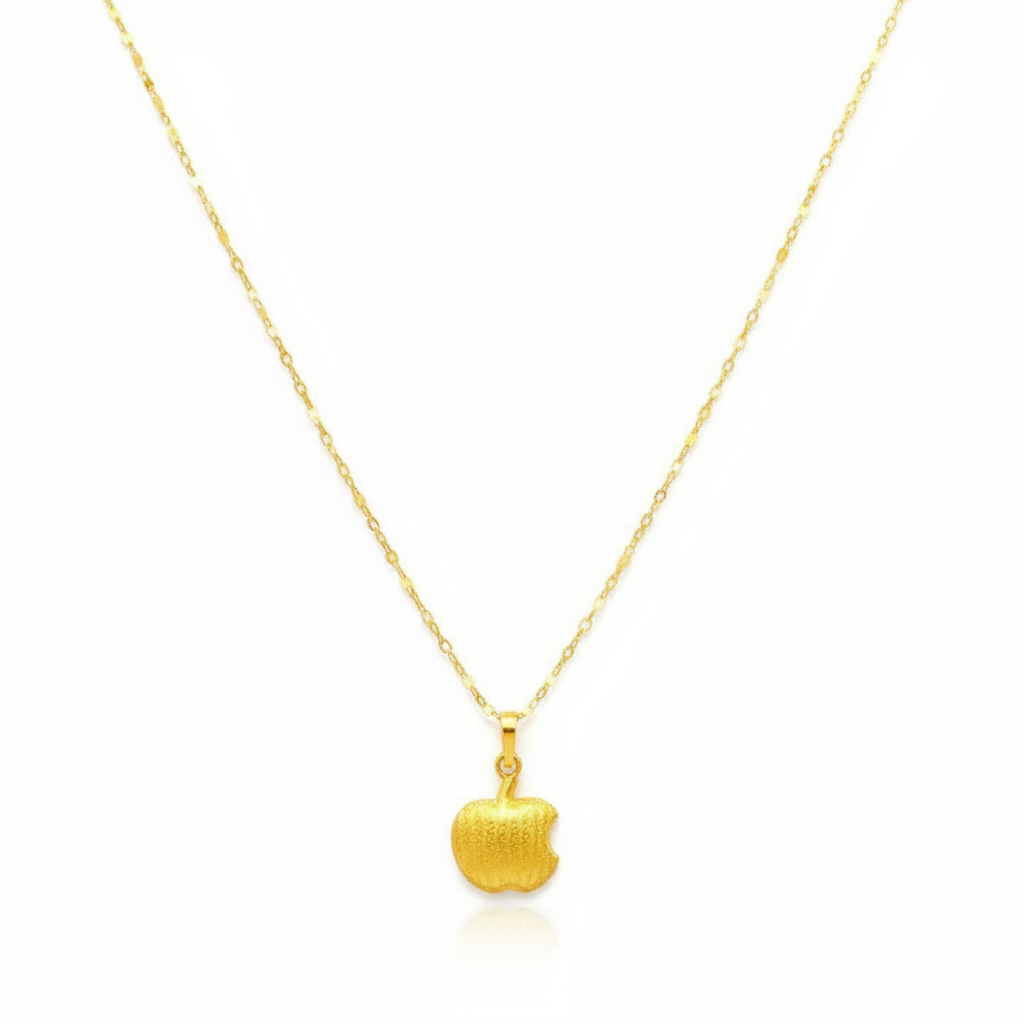 18K Real Gold Apple Necklace