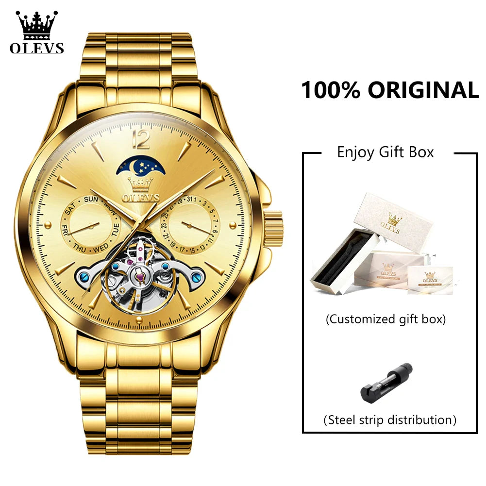 OLEVS 6663 Men Flywheel Fully Automatic Mechanical Watch