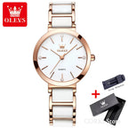 OLEVS 5877 Luxury Stainless Steel Watch for Women