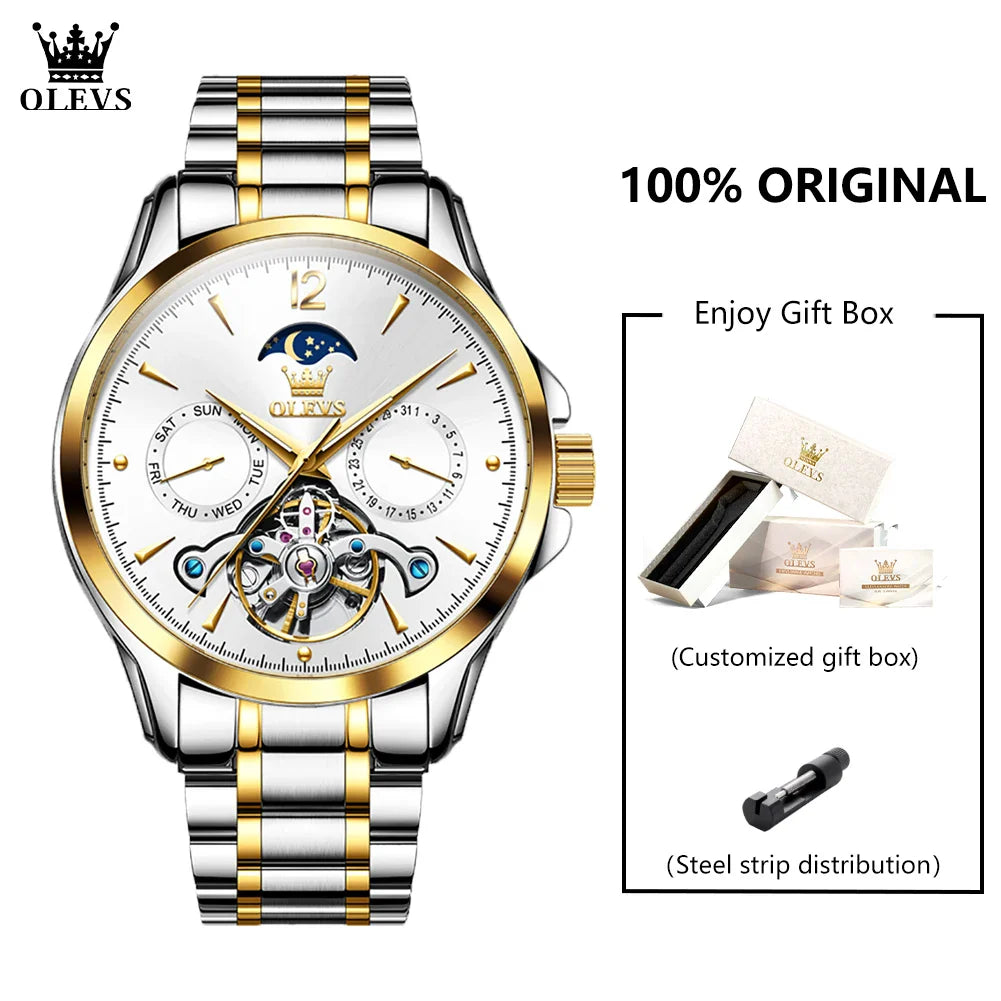 OLEVS 6663 Men Flywheel Fully Automatic Mechanical Watch