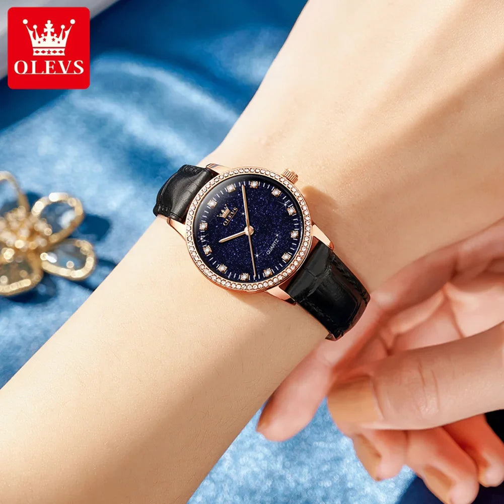 OLEVS Brand Fashion Starry Sky Quartz Watch for Women