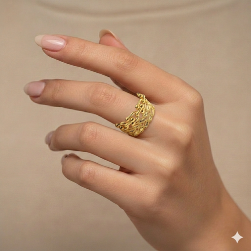 18k Gold Leaf Tiffany Ring