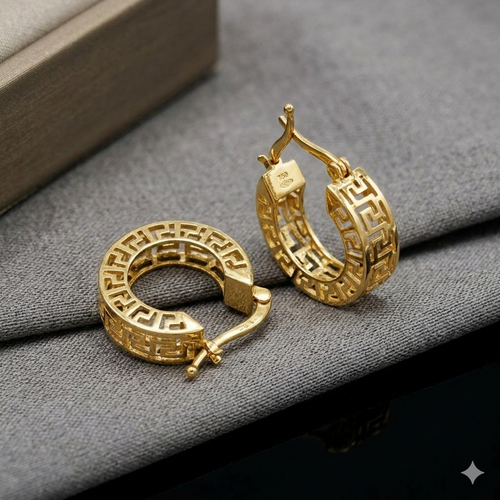 18k Gold Curvy VS Loop Earrings