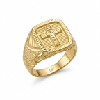 18k Gold Cross Design Power Ring