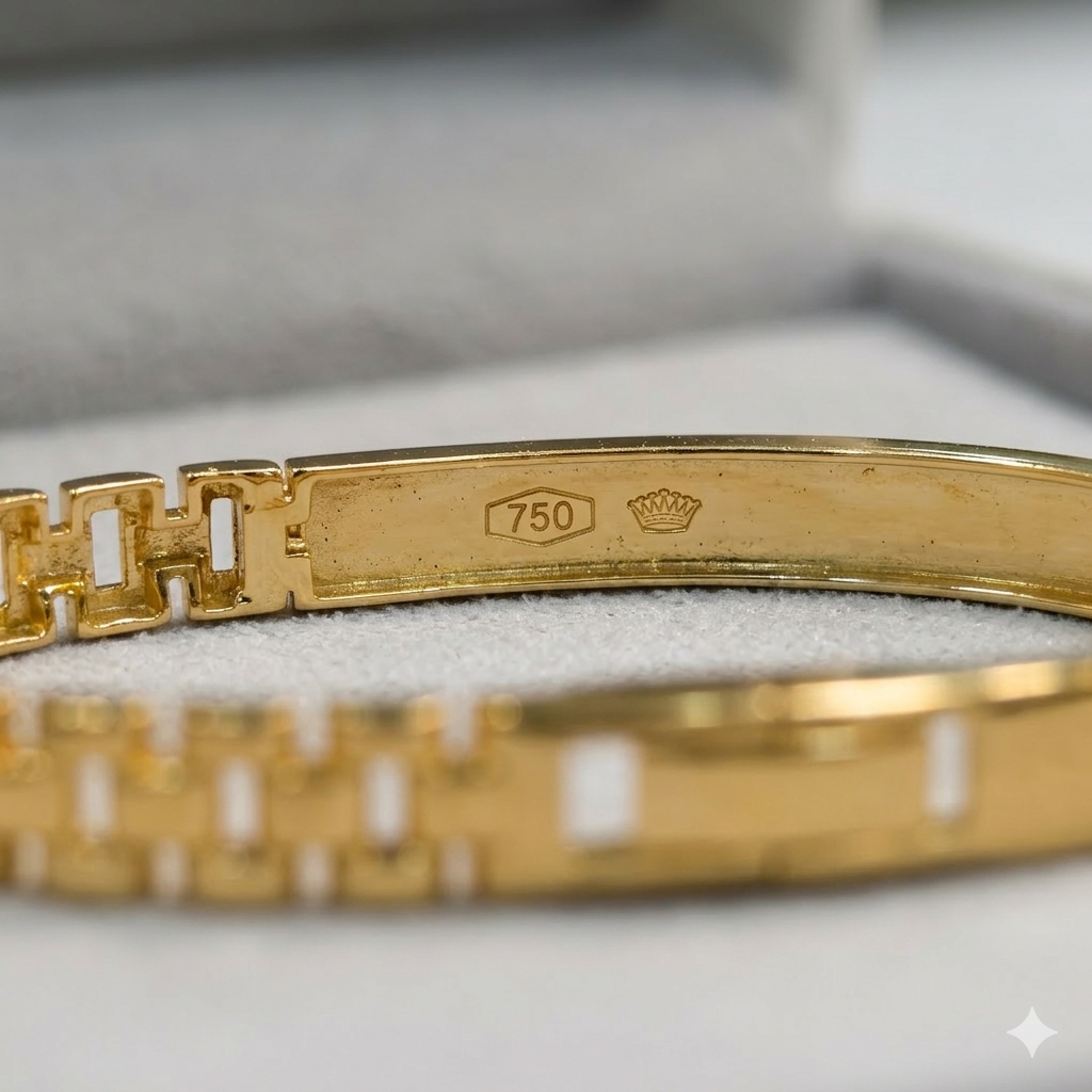 18k Gold Zipper Inspired Bangle