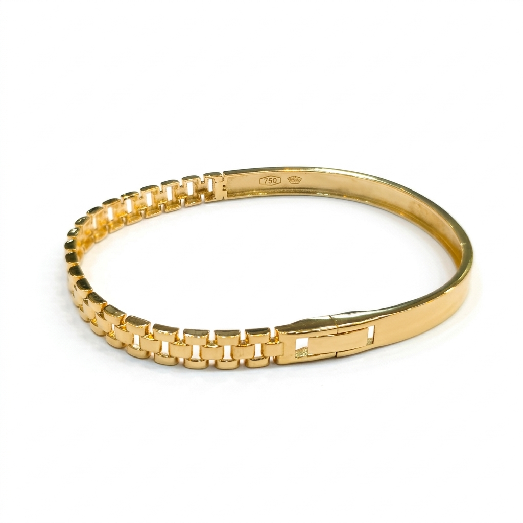 18k Gold Zipper Inspired Bangle