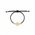 18K Real Gold Amazing Heart Flower Charm Bracelet