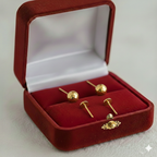 18K Gold Football Screw Earrings