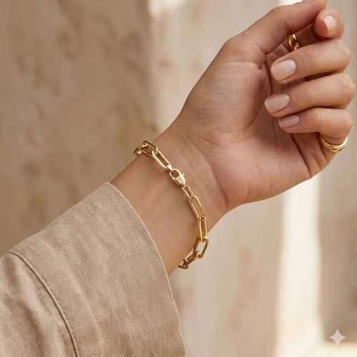 18k Gold Clip Inspired Bracelet