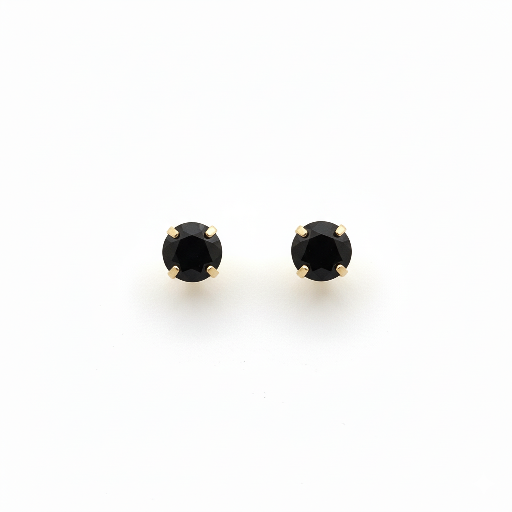 18k Gold Zircon Stone Earrings