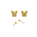 18k Gold Butterfly 2 Screw Earrings