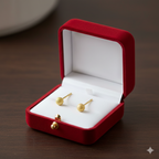 18K Real Gold Glitter Ball Earrings