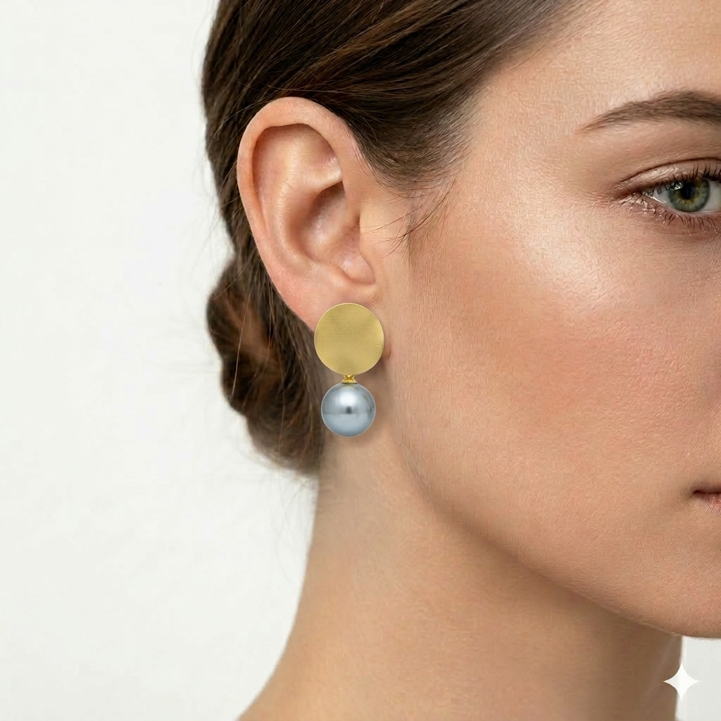 925 Silver Plain Pearl Earrings