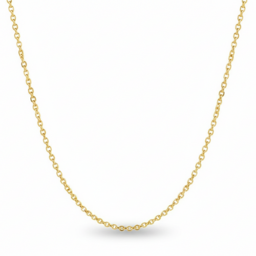 Gold chain necklace on a white background