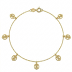 18k Gold Leaf Inspired Anklet