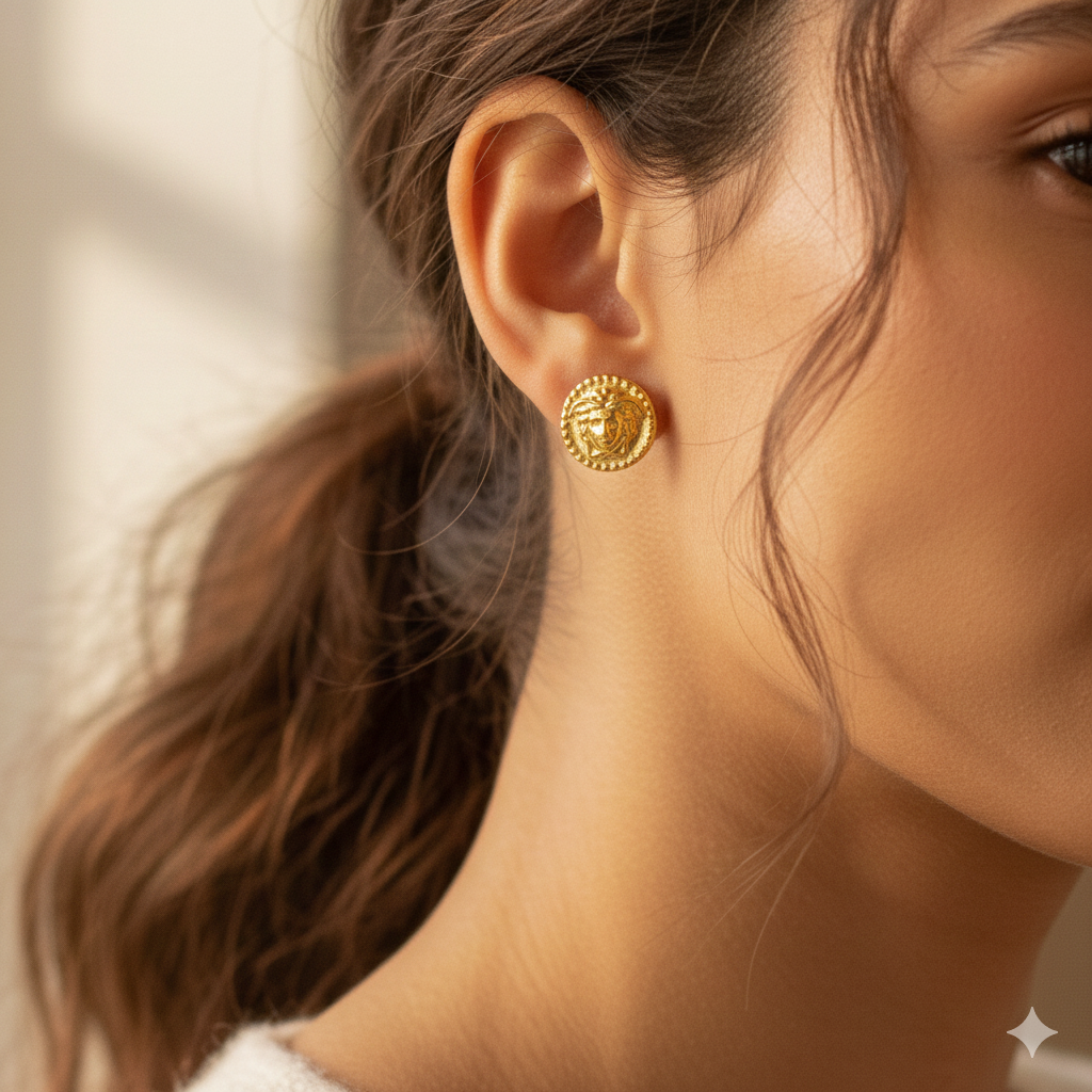 18k Real Gold Bucks Earrings