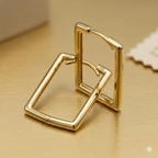 18k Gold Cube Inspired Loop Earrings