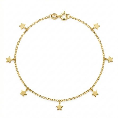 18k Gold Light Star Anklet