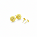 18K Real Gold Sunflower Screw Earrings
