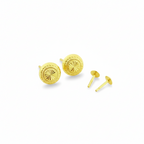 18K Real Gold Sunflower Screw Earrings