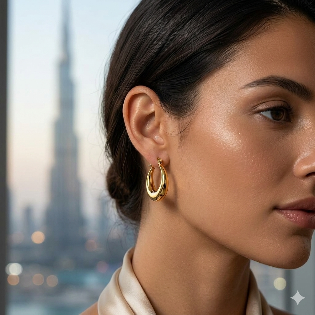 18k Gold Glaze Loop Earrings