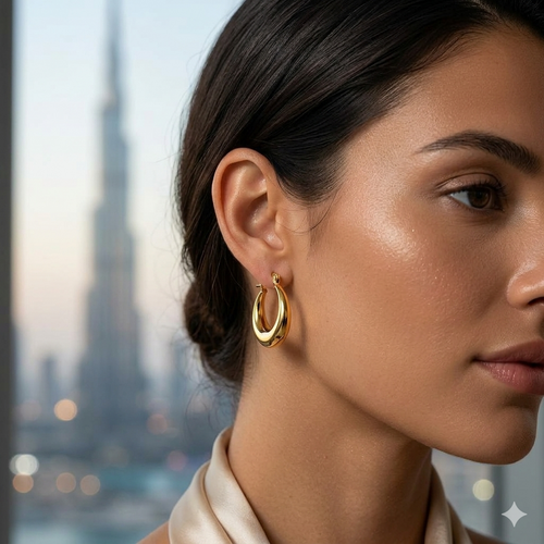 18k Gold Glaze Loop Earrings