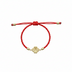 18K Real Gold Sunflower Style Lucky Charm Bracelet