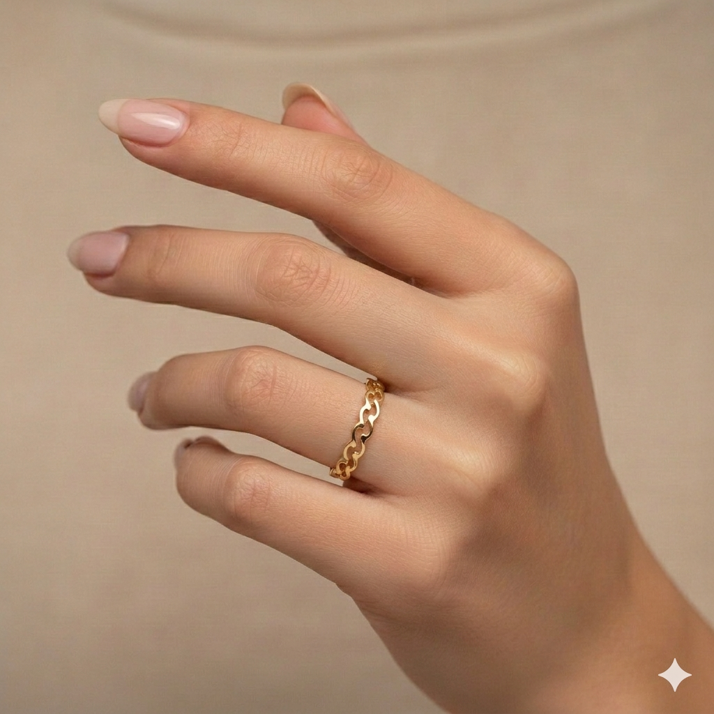 18k Gold Twisted Inspired Ring