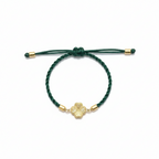 18K Real Gold Amazing Heart Flower Charm Bracelet