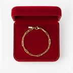 18k Gold Laser Paperclip Bracelet