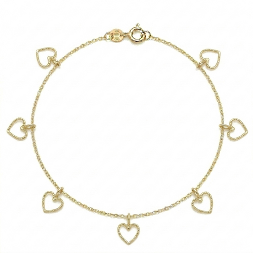 18k Gold Heart Anklet