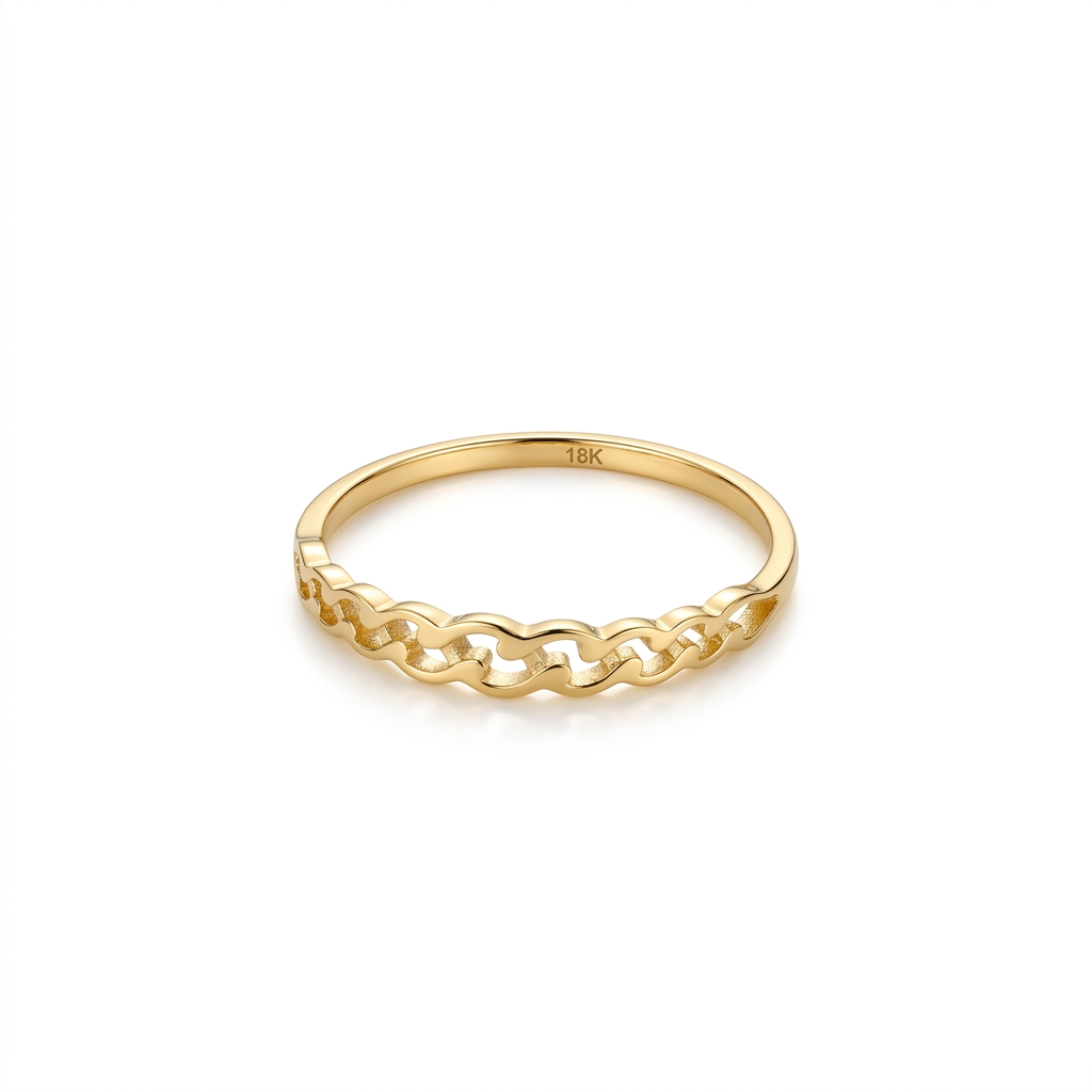 18k Gold Twisted Inspired Ring