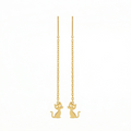 18k Gold Cat Inspired Tictac Earrings