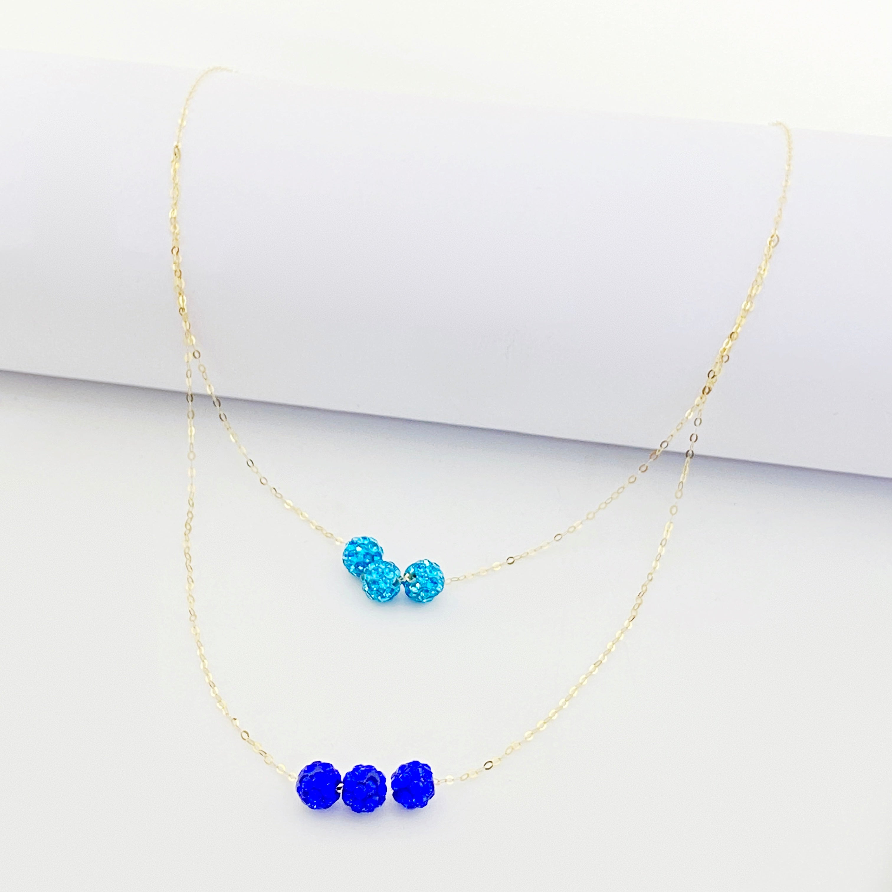 18K Real Gold Double Layer Swarovski Necklace - Embellish Gold