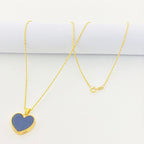 18K Real Gold Black Heart Necklace - Embellish Gold