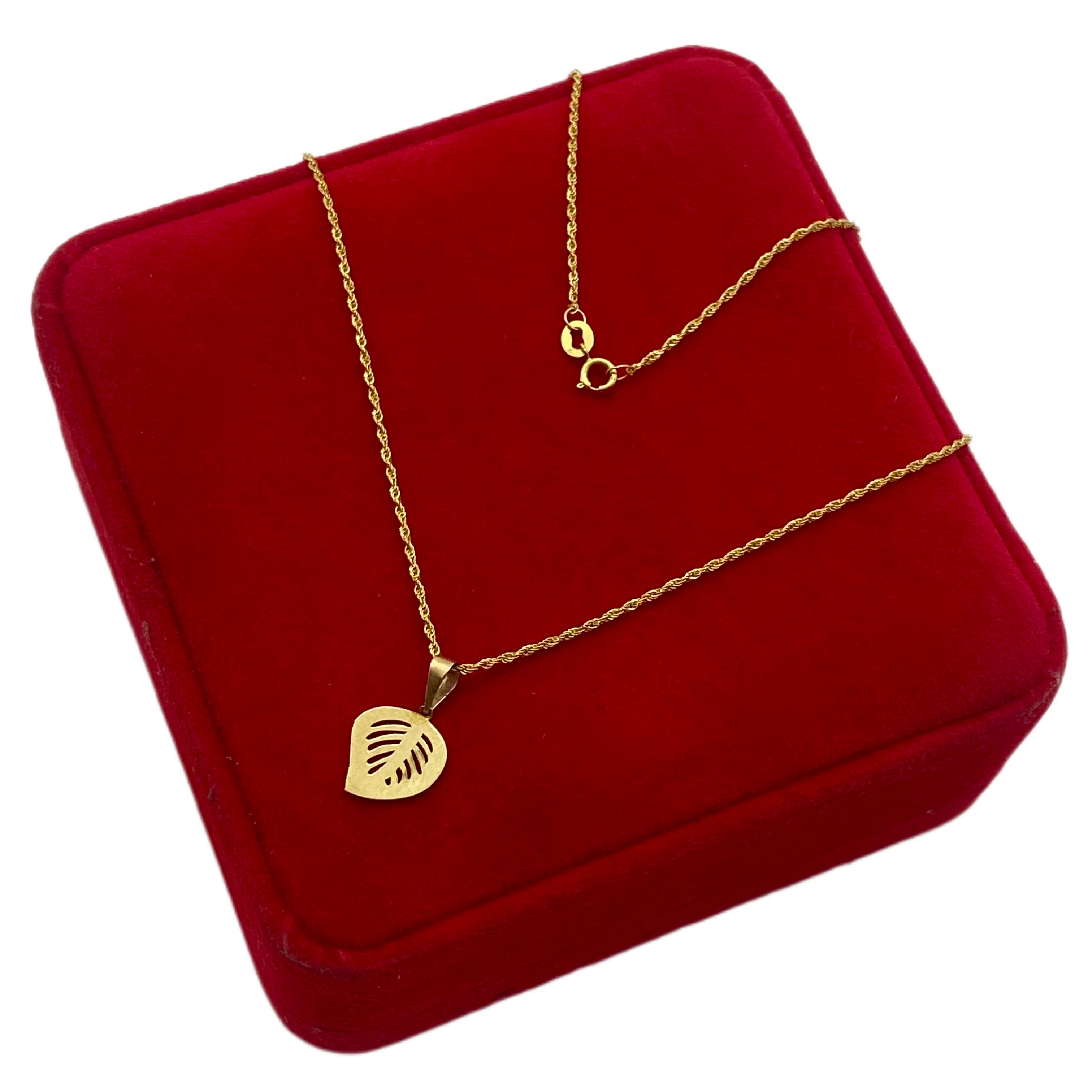 18K Real Gold Pure Leaf Necklace - Embellish Gold