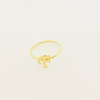 18K Real Gold Customize Letter Ring - Embellish Gold