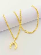 18K Real Gold Horseshoe Necklace - Embellish Gold