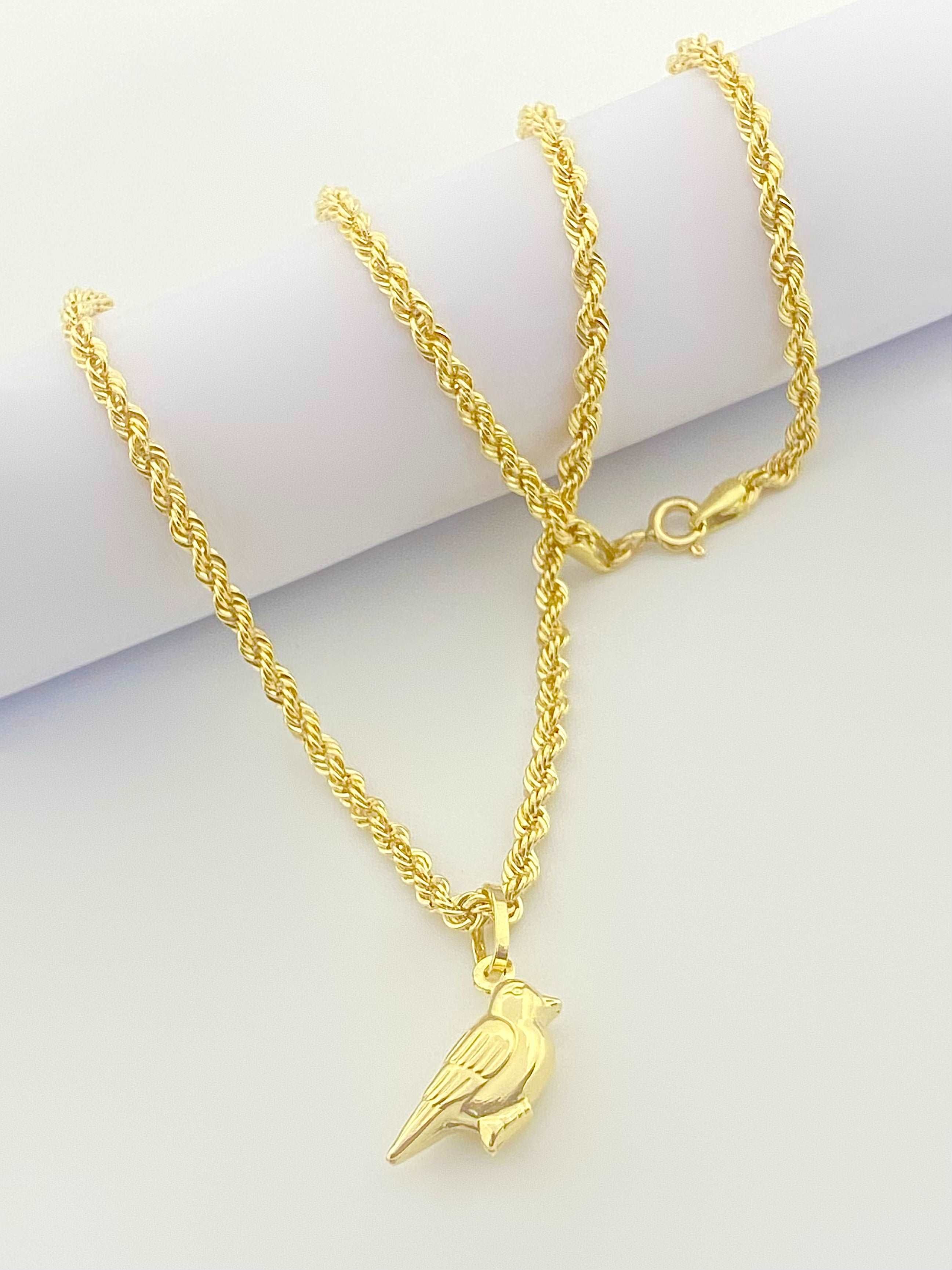 18K Gold Necklace With Bird Pendant - Embellish Gold
