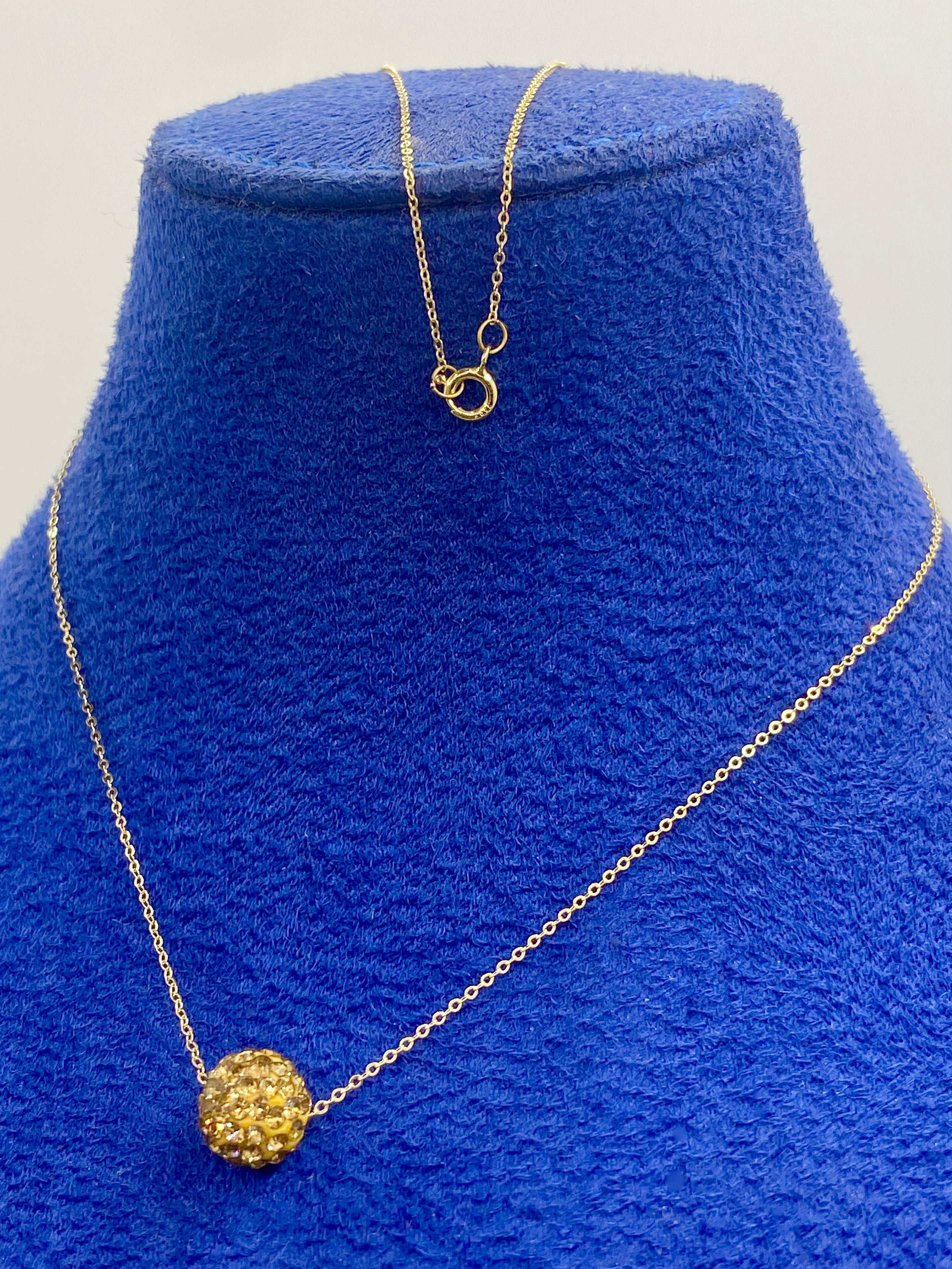 18K Real Gold Swarovski Necklace Gold - Embellish Gold