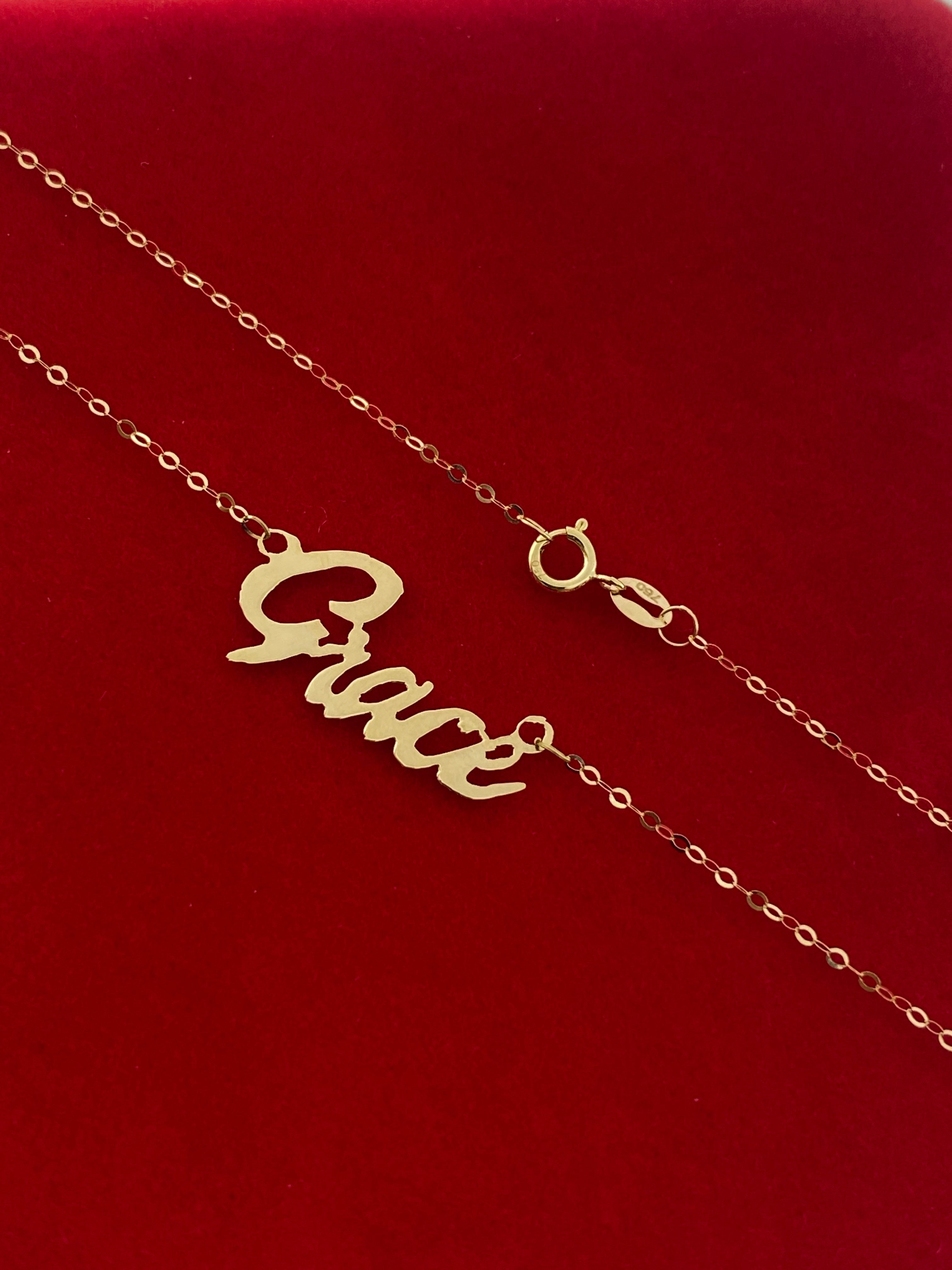 18K Real Gold Handmade Customize Name Necklace. - Embellish Gold