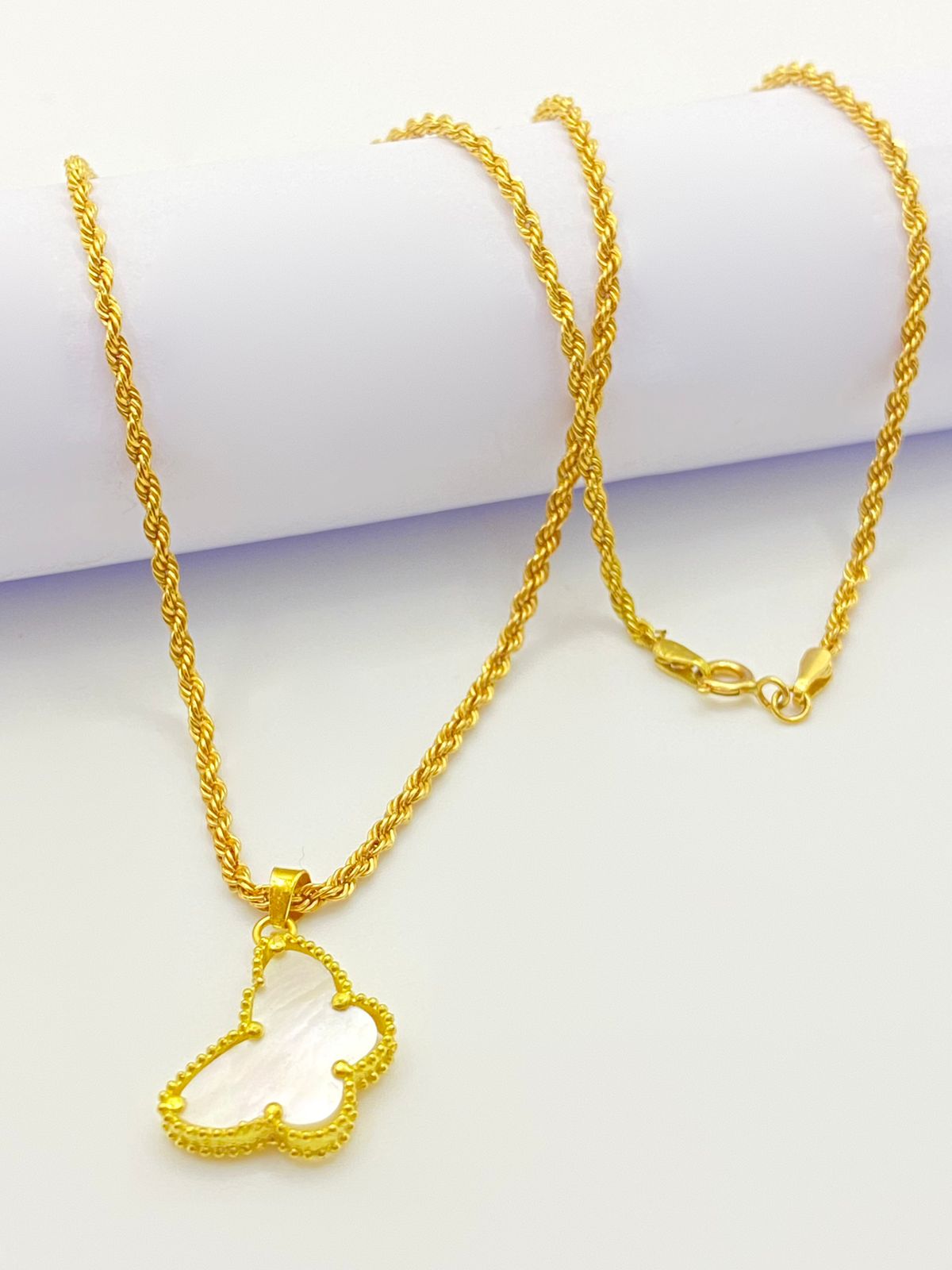 18K Real Saudi Gold Butterfly Rope Chain 208 - Embellish Gold
