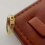 18K Real Saudi Gold Roman Number Ring - Embellish Gold