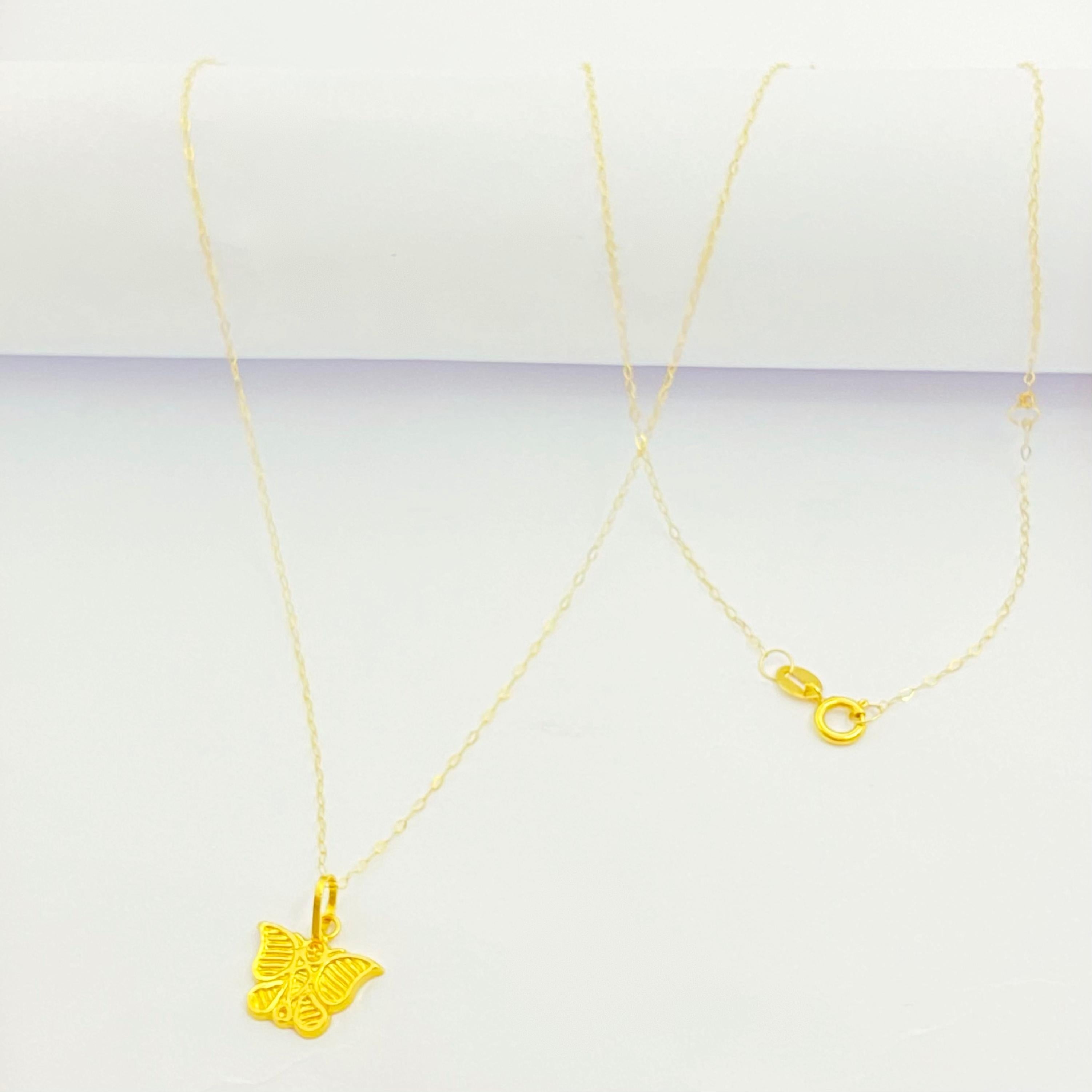 18K Real Gold Butterfly Necklace - Embellish Gold