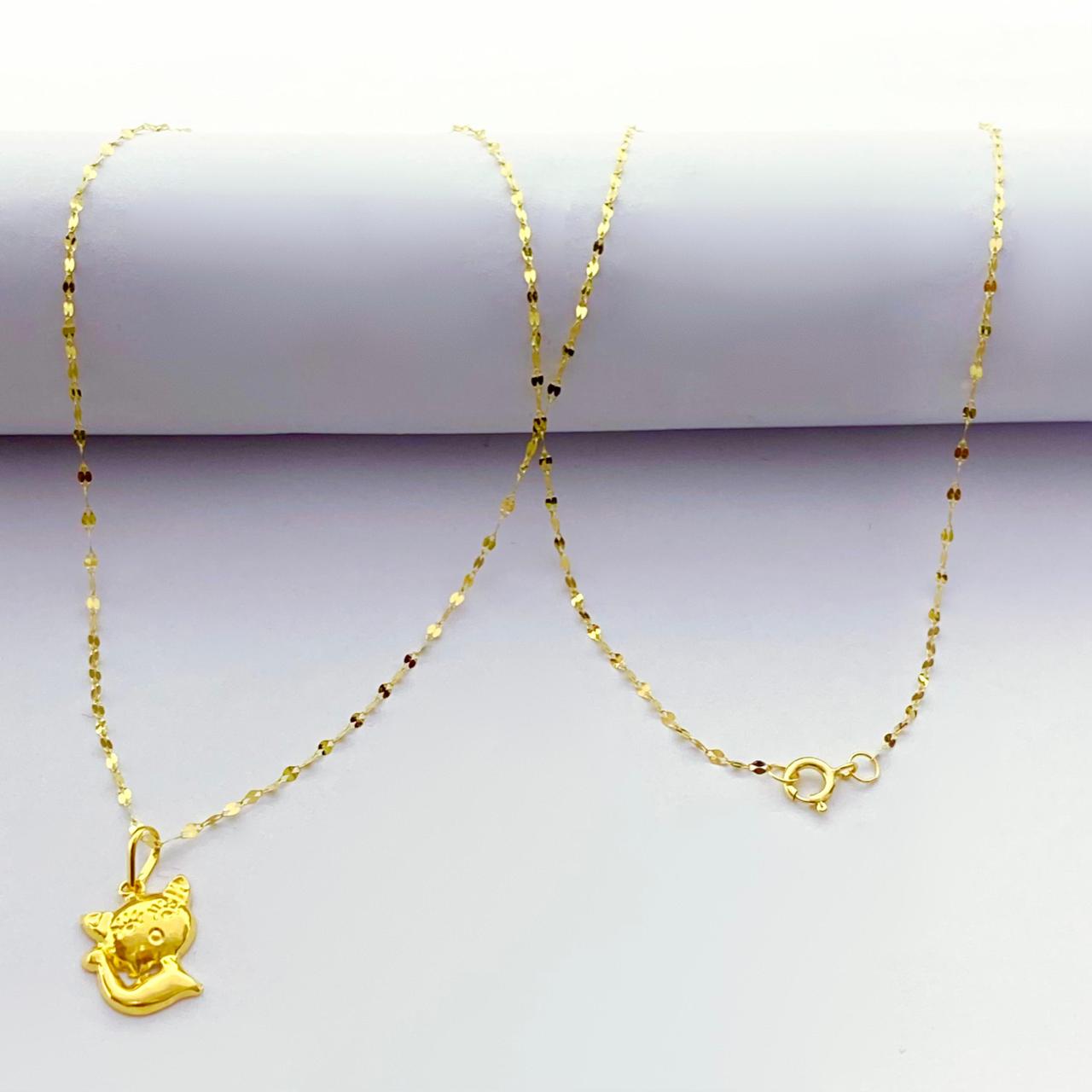 18K Real Gold Kitty Necklace - Embellish Gold