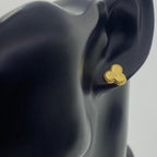 18k Gold Three Petals Screw Earrings